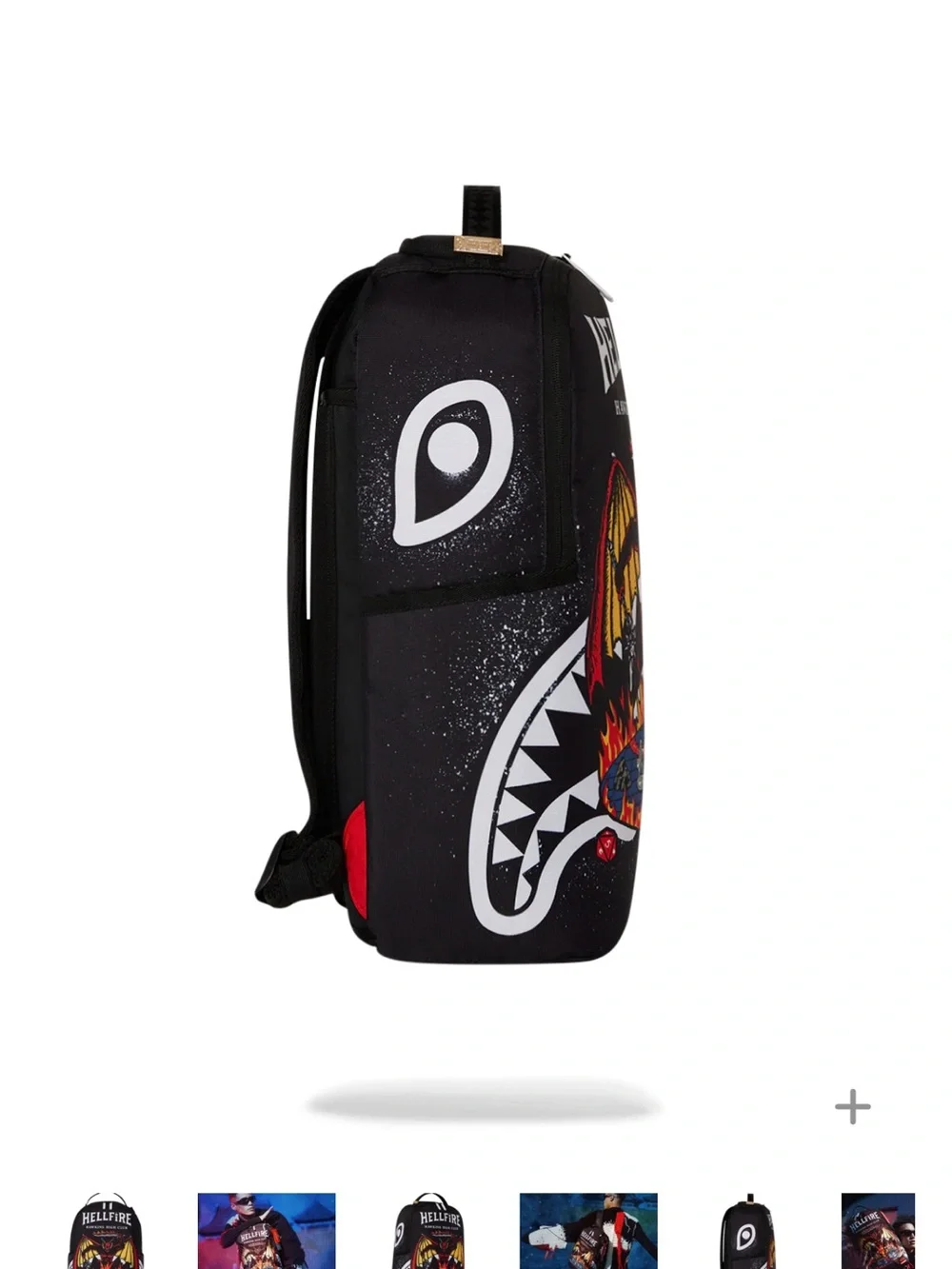 Sprayground Hellfire Hawkins High Club Black Graphic Backpack (FIRM PRICE)